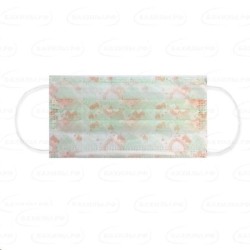 Маска медицинская одноразовая, СпецМедЗащита 50 шт СМЗ-Р/50/1000 3-х слойная на резинках с рисунком Сердечки 2400003675805